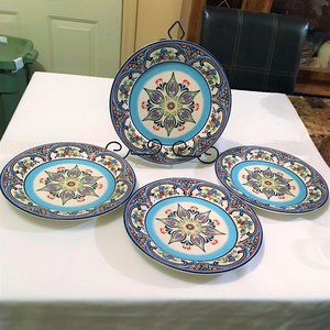 Euro Ceramica Zanzibar Dinner Plates Spanish Flora